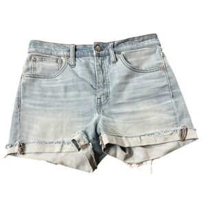 Madewell Women’s High-Rise Cut-Off Denim Shorts – Size 27 Like New Light Wash